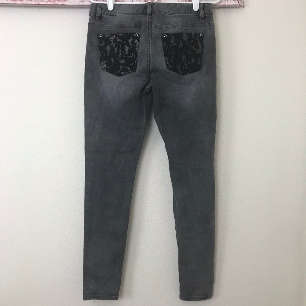 Michael Kors Gray Jeans with Black Lace Pockets - Picture 6 of 6